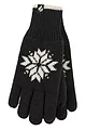 Women's 1 Pair SOCKSHOP Heat Holders Snowflake Patterned Gloves - Black