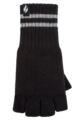 Mens 1 Pair SOCKSHOP Heat Holders 3.2 TOG Workforce Fingerless Gloves - Black