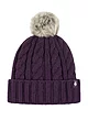 Women's 1 Pack Heat Holders Heat Weaver Cable Knit Pom Pom Hat - Purple