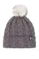 Ladies 1 Pack Heat Holders Heat Weaver Cable Knit Pom Pom Hat - Fawn