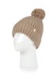 Ladies 1 Pack SOCKSHOP Heat Holders Arden Pom Pom Hat - Beige