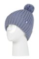 Ladies 1 Pack SOCKSHOP Heat Holders Arden Pom Pom Hat - Dusky Blue