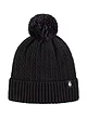 Women's 1 Pack Heat Holders Ellery Cable Turnover Cuff Pom Pom Hat - Black