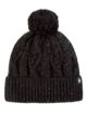 Ladies 1 Pack SOCKSHOP Heat Holders Salzburg Cable Knit Hat - Black
