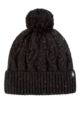 Women's 1 Pack SOCKSHOP Heat Holders Salzburg Cable Knit Hat - Black