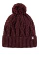 Ladies 1 Pack SOCKSHOP Heat Holders Salzburg Cable Knit Hat - Wine