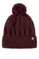 Women's 1 Pack SOCKSHOP Heat Holders Salzburg Cable Knit Hat - Wine