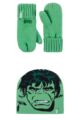 Kids 1 Pack SOCKSHOP Heat Holders Marvel Hulk Hat & Mittens - Green