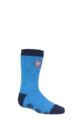 Kids 1 Pair SOCKSHOP Heat Holders Marvel's Captain America Shield Slipper Socks - Blue