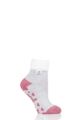 Ladies 1 Pair Heat Holders Lounge Feather Top Socks - Light Grey