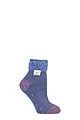Women's 1 Pair Heat Holders Lounge Feather Top Socks - Muted Blue