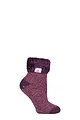 Women's 1 Pair Heat Holders Lounge Feather Turn Over Cuff Socks - Coral