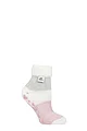 Women's 1 Pair Heat Holders Lounge Feather Turn Over Cuff Socks - Auriga Ivory / Rose