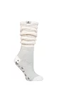 Women's 1 Pair Heat Holders Lounge Cosy Slouch Socks - Hydra Cream / Silver