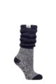 Ladies 1 Pair Heat Holders Lounge Cosy Slouch Socks - Hydra Navy / Ivory