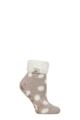 Women's 1 Pair Heat Holders Lounge Feather Turn Over Cuff Socks - Dusky Brown Twist