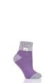 Ladies 1 Pair Heat Holders Sleep Rib Turn Over Cuff Socks - Lilac