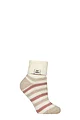 Women's 1 Pair Heat Holders Sleep Rib Turn Over Cuff Socks - Cream / Dusky Cranberry