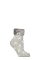Women's 1 Pair Heat Holders Sleep Feather Top Socks - Stars Silver Twist