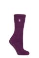 Women's 1 Pair SOCKSHOP Heat Holders 2.3 TOG Plain Thermal Slipper Socks - Violet