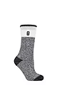 Women's 1 Pair SOCKSHOP Heat Holders 2.3 TOG Patterned Thermal Socks - Snowdrop Block Twist Black