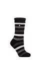 Women's 1 Pair SOCKSHOP Heat Holders 2.3 TOG Patterned Thermal Socks - Delamere Stripe Black