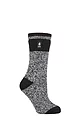 Women's 1 Pair SOCKSHOP Heat Holders 2.3 TOG Patterned Thermal Socks - Sydney Block Stripe Black