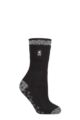Ladies 1 Pair SOCKSHOP Heat Holders 2.3 TOG Plain and Patterned Slipper Socks - Florence Black