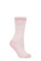 Ladies 1 Pair SOCKSHOP Heat Holders 2.3 TOG Plain and Patterned Slipper Socks - Florence Dusted Pink