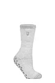 Women's 1 Pair SOCKSHOP Heat Holders 2.3 TOG Plain and Patterned Slipper Socks - Florence Silver Grey