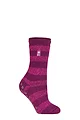 Women's 1 Pair SOCKSHOP Heat Holders 2.3 TOG Plain and Patterned Slipper Socks - Seville Deep Fuchsia / Berry
