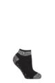 Ladies 1 Pair SOCKSHOP Heat Holders 2.3 TOG Patterned and Striped Ankle Slipper Socks - Pisa Black