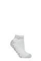 Ladies 1 Pair SOCKSHOP Heat Holders 2.3 TOG Patterned and Striped Ankle Slipper Socks - Pisa Silver Grey
