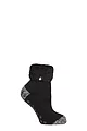 Women's 1 Pair Heat Holders Lounge Feather Turn Over Cuff Socks - Queenstown Plain Black