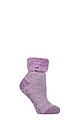 Women's 1 Pair Heat Holders Lounge Feather Turn Over Cuff Socks - Queenstown Dark Lilac