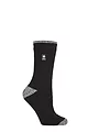 Women's 1 Pair SOCKSHOP Heat Holders 2.3 TOG Patterned Thermal Socks - Prague Heel & Toe Black / White