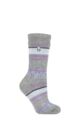 Ladies 1 Pair SOCKSHOP Heat Holders 2.3 TOG Patterned Thermal Socks - Palma Multi Stripe Grey