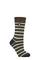 Women's 1 Pair SOCKSHOP Heat Holders 2.3 TOG Patterned Thermal Socks - Amara Olive / Blue Sapphire