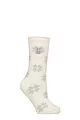 Women's 1 Pair SOCKSHOP Heat Holders 2.3 TOG Patterned Thermal Socks - Bold Snowflake Cream