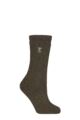 Ladies 1 Pair SOCKSHOP Heat Holders Outdoor 2.3 TOG Plain Angling Socks - Forest Green