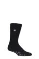 Mens 1 Pair SOCKSHOP Slipper Heat Holders Thermal Socks - Black / Grey