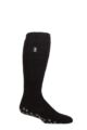 Mens 1 Pair SOCKSHOP Heat Holders 2.3 TOG Elgon Long Plain Slipper Socks - Black