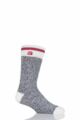 Mens 1 Pair SOCKSHOP Heat Holders 2.3 TOG Patterned and Plain Thermal Socks - Block Twist Charcoal