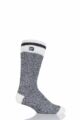Mens 1 Pair SOCKSHOP Heat Holders 2.3 TOG Patterned and Plain Thermal Socks - Block Twist Black