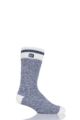 Mens 1 Pair SOCKSHOP Heat Holders 2.3 TOG Patterned and Plain Thermal Socks - Block Twist Navy