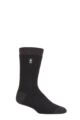 Mens 1 Pair SOCKSHOP Heat Holders 2.3 TOG Patterned and Plain Thermal Socks - Berlin Heel & Toe Black