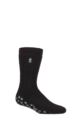 Mens 1 Pair SOCKSHOP Heat Holders 2.3 TOG Plain Slipper Socks - Black