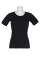 Ladies 1 Pack Heat Holders 0.45 Tog Short Sleeve Vest - Black