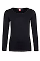 Women's 1 Pack SOCKSHOP Heat Holders 0.45 TOG Long Sleeve Vest - Black
