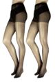 Ladies 2 Pair Charnos 20 Denier Tights - Black